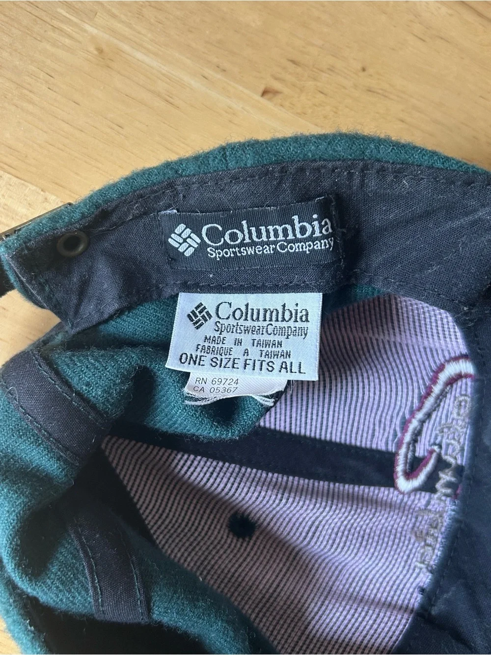Columbia Vintage Dark Green Wool Blend Cap with Embroidered Logo